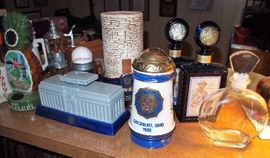 Collectible liquor bottles from American Legion conventions
