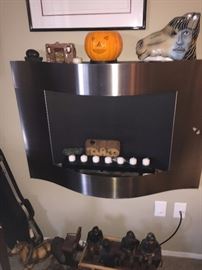 MODERN WALL MOUNTED STAINLESS STEEL ETHANOL FIREPLACE