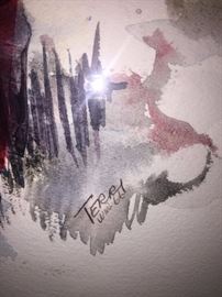 TERRI WINN 1966 SIGNED FRAMED ART