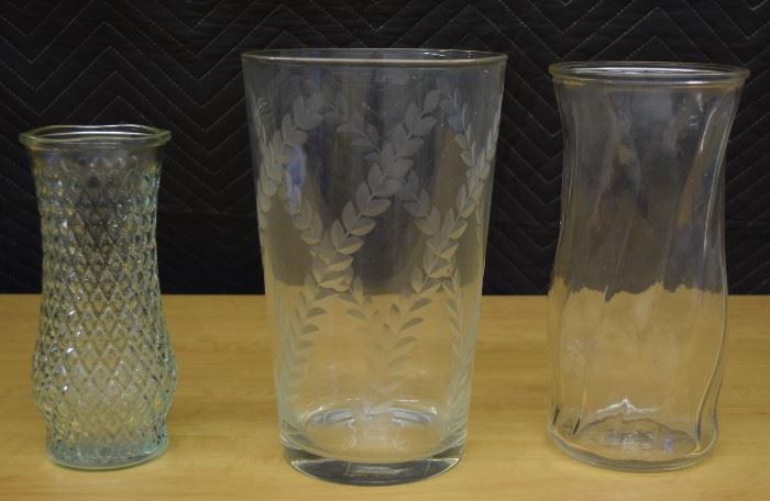 Etched Crystal Vases