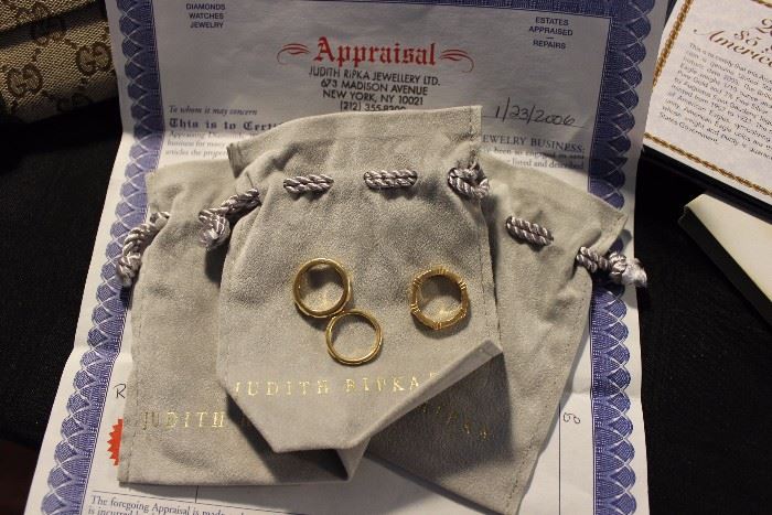 Judith Ripka 18k & diamond rings