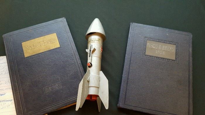 1925 and 1926 athens yearbooks and 1950s local bank giveaway rocket