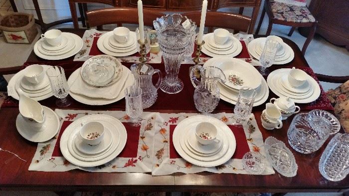 wedgewood china, conway pattern.  Service for 10 plus serving pieces.