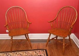 Set of 4 Vintage Windsor Arm Chairs