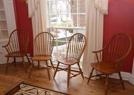 Set of 4 Vintage Windsor Arm Chairs & 2 Windsor Side Chairs