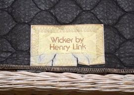 White Wicker 3-Seat Sofa with Cushions by Henry Link