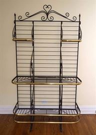 Vintage Iron & Brass Baker's Rack