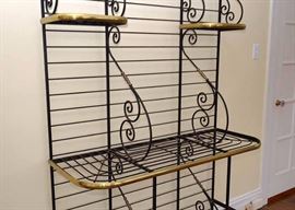 Vintage Iron & Brass Baker's Rack