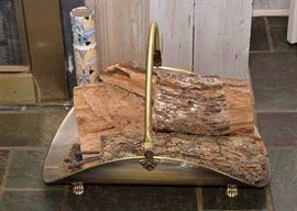 Brass Fireplace Log Holder