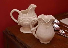 White Pottery Pitchers
