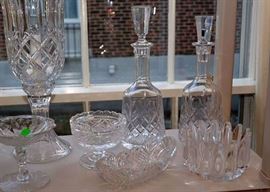 Crystal & Glass Pieces (Decanters, Bowls, Hurricane Candle, Etc.)