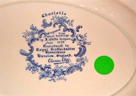 Antique Royal Staffordshire Blue Transferware Platter