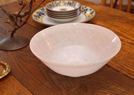 White Art Glass Bowl
