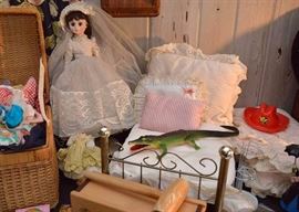 Collectible Bride Doll and Doll Bed