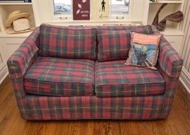 Plaid Upholstered Loveseat