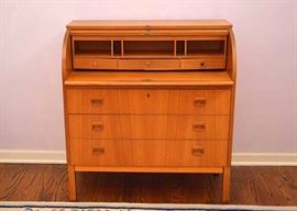 Midcentury Modern Roll Top Desk/Secretary/Chest (Needs some TLC)