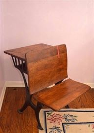 Vintage School Desk with Iron Base