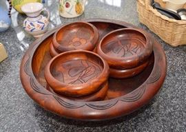Wood Salad Bowl Set