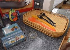 Bamboo Trays, Utensils