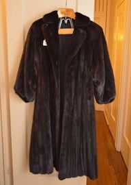 Black Full-Length Fur Coat