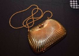 Gold Tone Box Purse / Clutch (Italy)