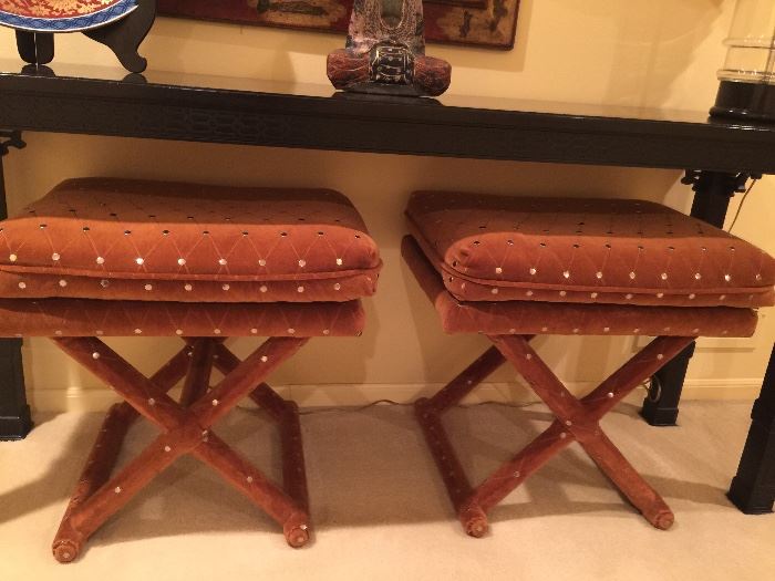 Beautiful Pair of cross legged stools 