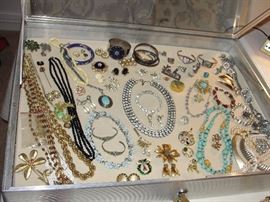2 Case full of Costume Jewelry  5  misc Boxes full as well