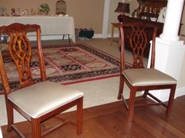 4 ~  Chippendale Style Dining custom order chairs from Shuberts