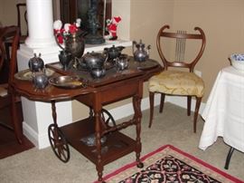 Antique Tea cart & Tea set