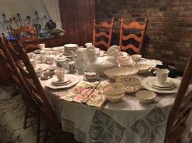 Tell City Table & 8 High Back Chairs