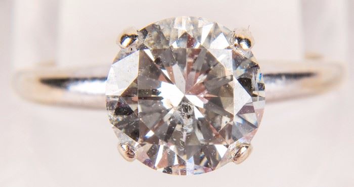 Lot 395 - Jewelry 14kt White Gold 2 Carat Diamond Ring