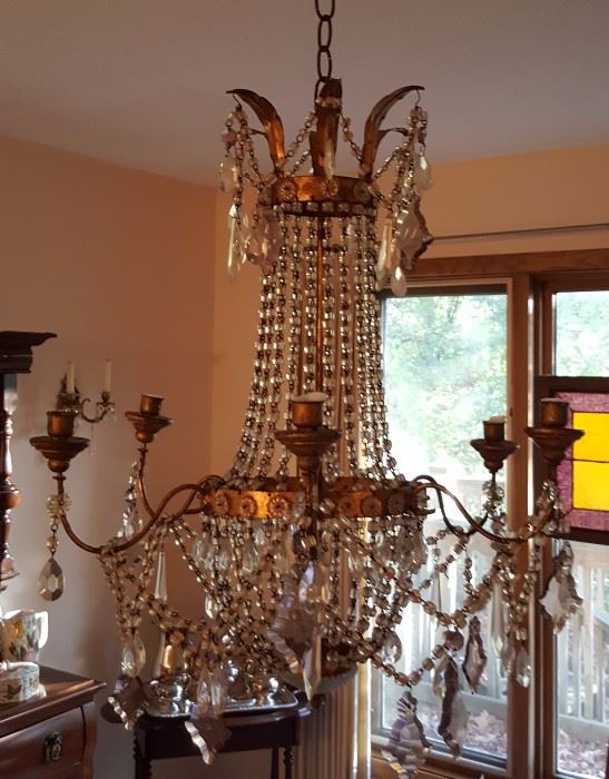 Antique French Candlestick Chandelier