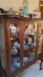 Queen Ann Display Cabinet and Glass Ware