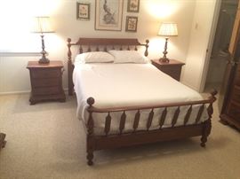 Queen Size Cherry Bed and Nightstands