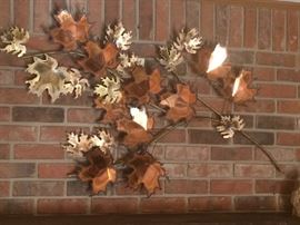 Mid Century Copper Leaves Art Wall Hanging by C. Jere