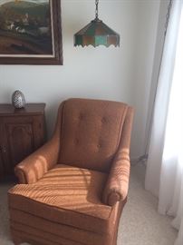 Vintage Chair, Lead Glass Lamp