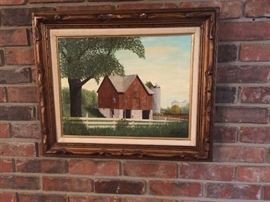 Original Oil Painting of Barn
