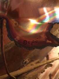 Signature on Copper Leaves Wall Art