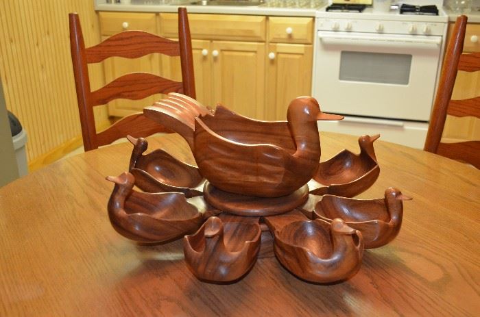 Hand Made in Phillipines - Wood Duck Lazy Susan