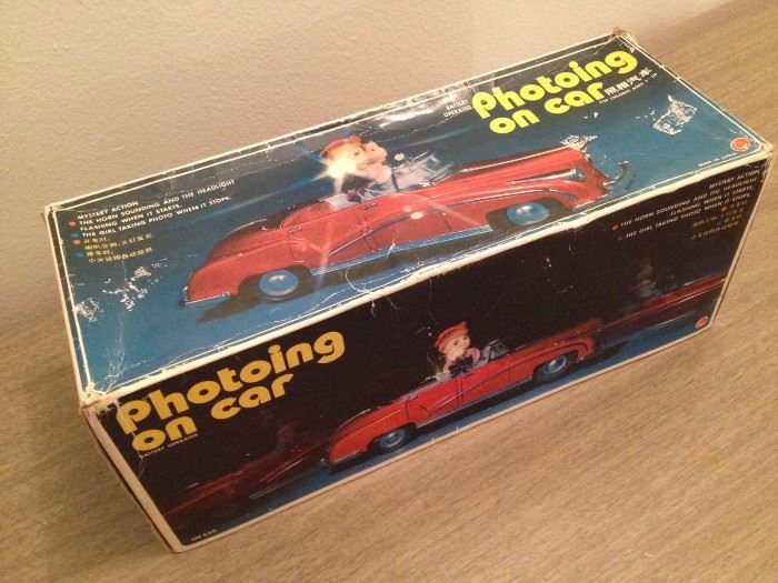 Photoing on car 50's 60's mid century toys! House packed! Pristine condition!
