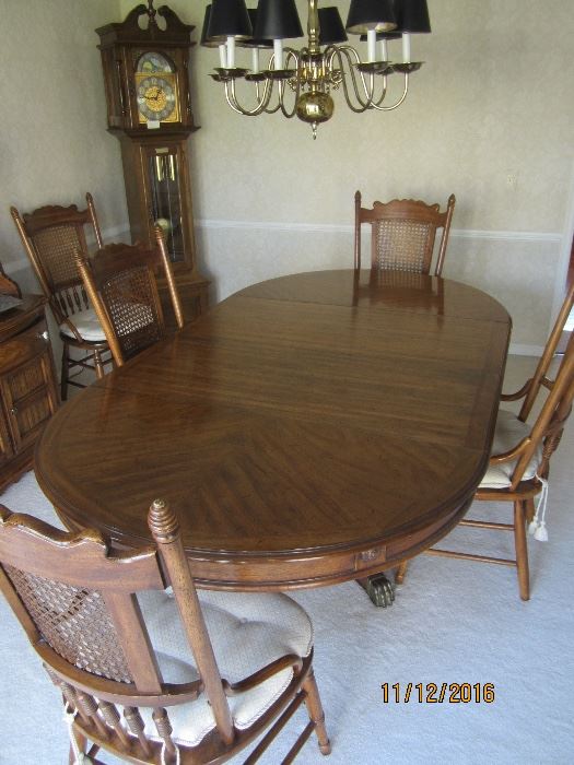 Dining Table and Chairs (Grandfather Clock not for sale)
