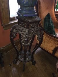 Chinese carved rosewood stand