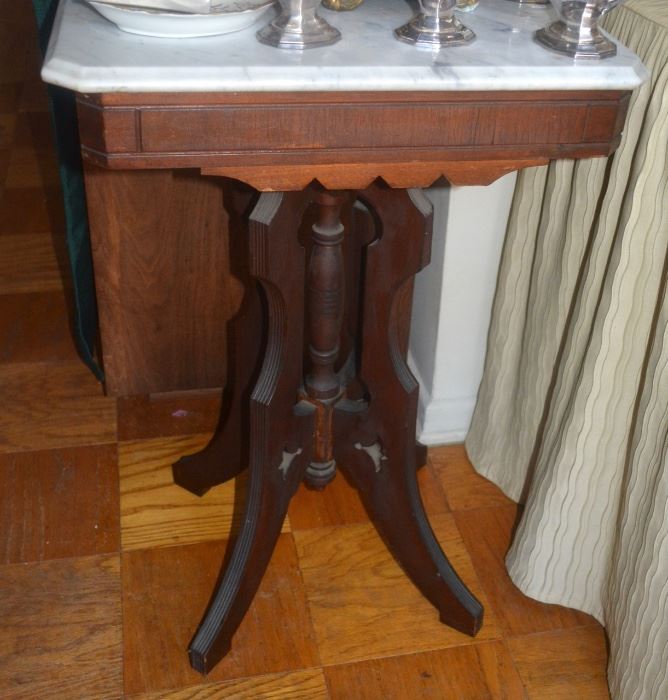 Victorian Marble Top Accent Table