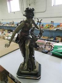 FREDRIC REMINGTON BRONZE HARP WOMAN