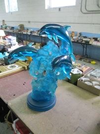 DONJO ORIGINAL SCULPTURE OF THREE DOLPHINS