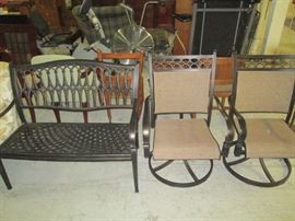 BENCH AND PATIO CHAIRS