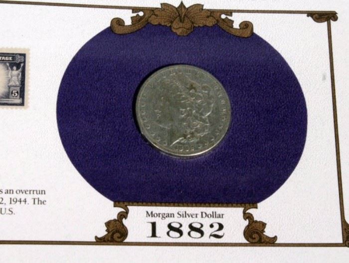 The U.S. Silver Dollar Collection Morgan Silver Dollars, Qty 25, 1878-1891, 1899-1901, 1921-1926, and 1934-1935, Postal Commemorative Society