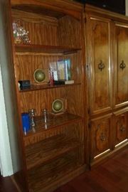 entertainment center/bookcase/armoire, has several pieces so easy to handle