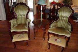 pair Victorian vintage side chairs