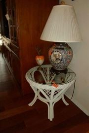 wicker side table